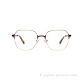 Fresque haut de gamme haut de gamme Unisexe Metal Optical Frames Eyewear